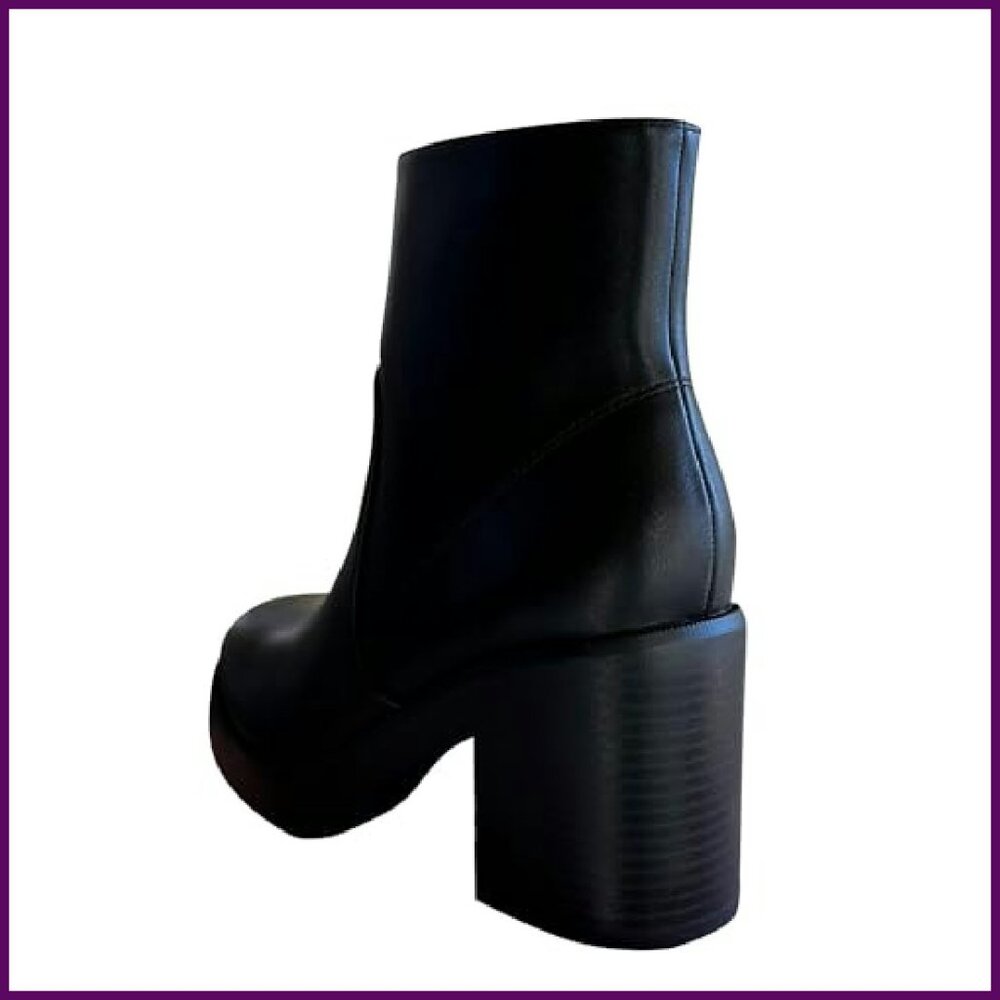 Squared Toe Chunky Platform Block Heel Ankle Boot… - image 5